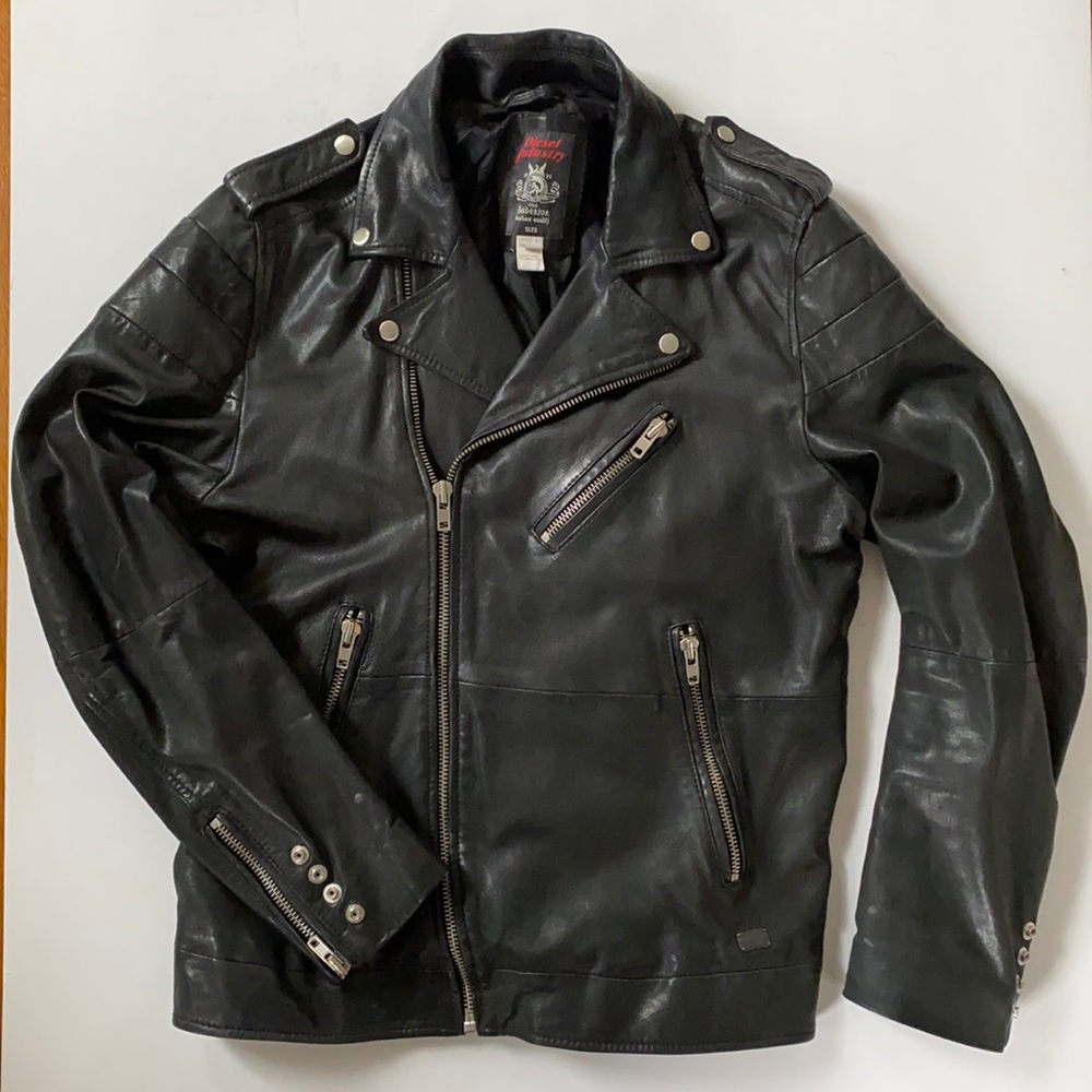 Diesel Lambskin Leather Biker Jacket